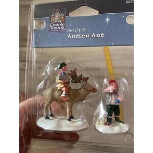 2006 Lemax Carole Towne Figurines Antler Art Set of 2 Item #62241